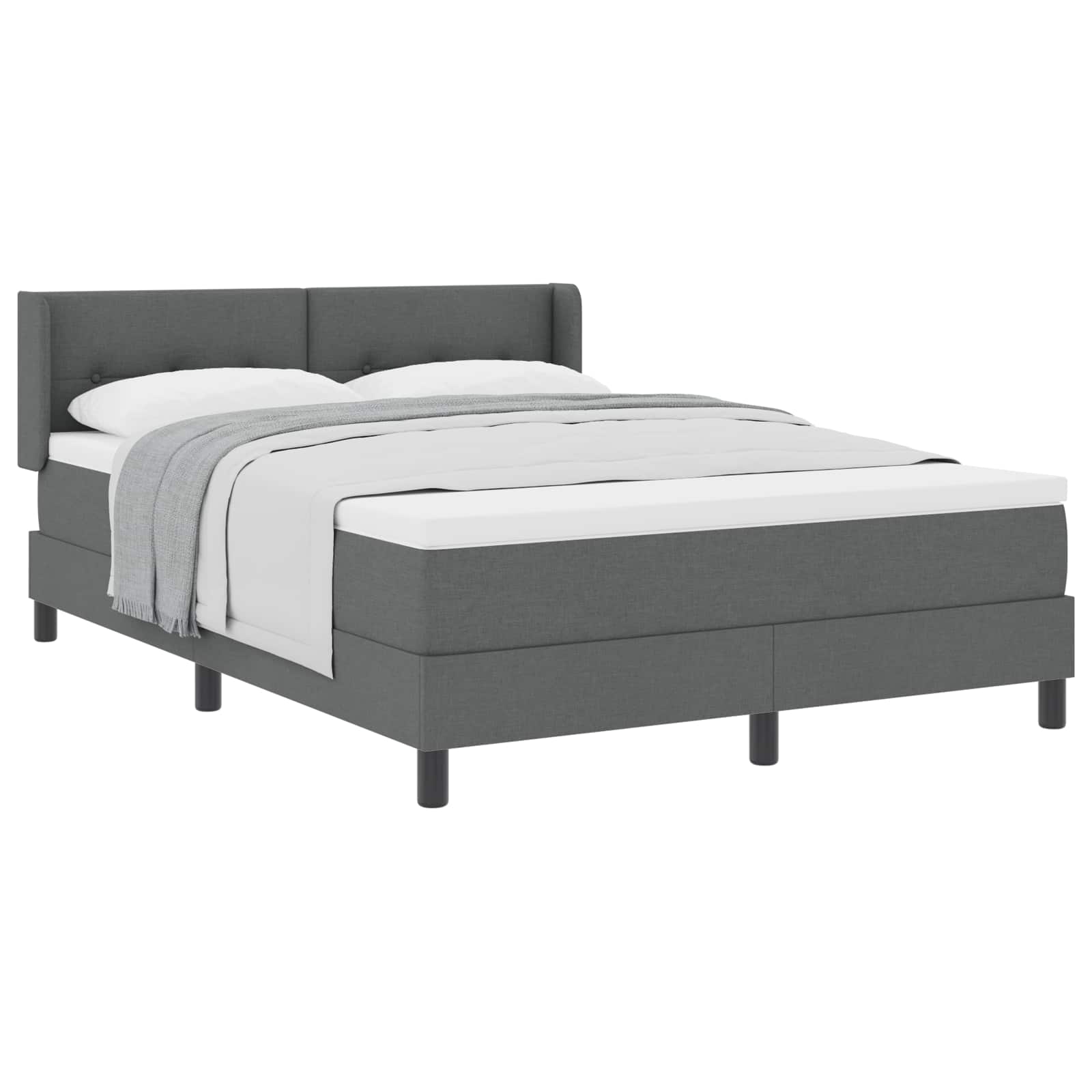Boxspringbett mit Kopfteil Dunkelgrau 200 x 160 cm Stoff