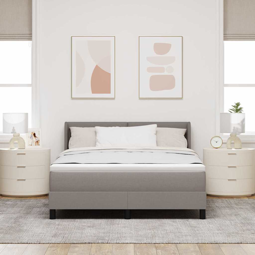 Boxspringbett mit Kopfteil Taupe 200 x 160 cm Stoff