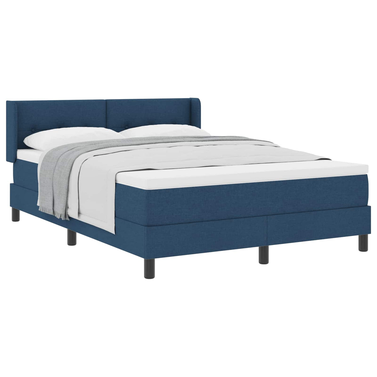 Boxspringbett mit Kopfteil Blau 200 x 160 cm Stoff