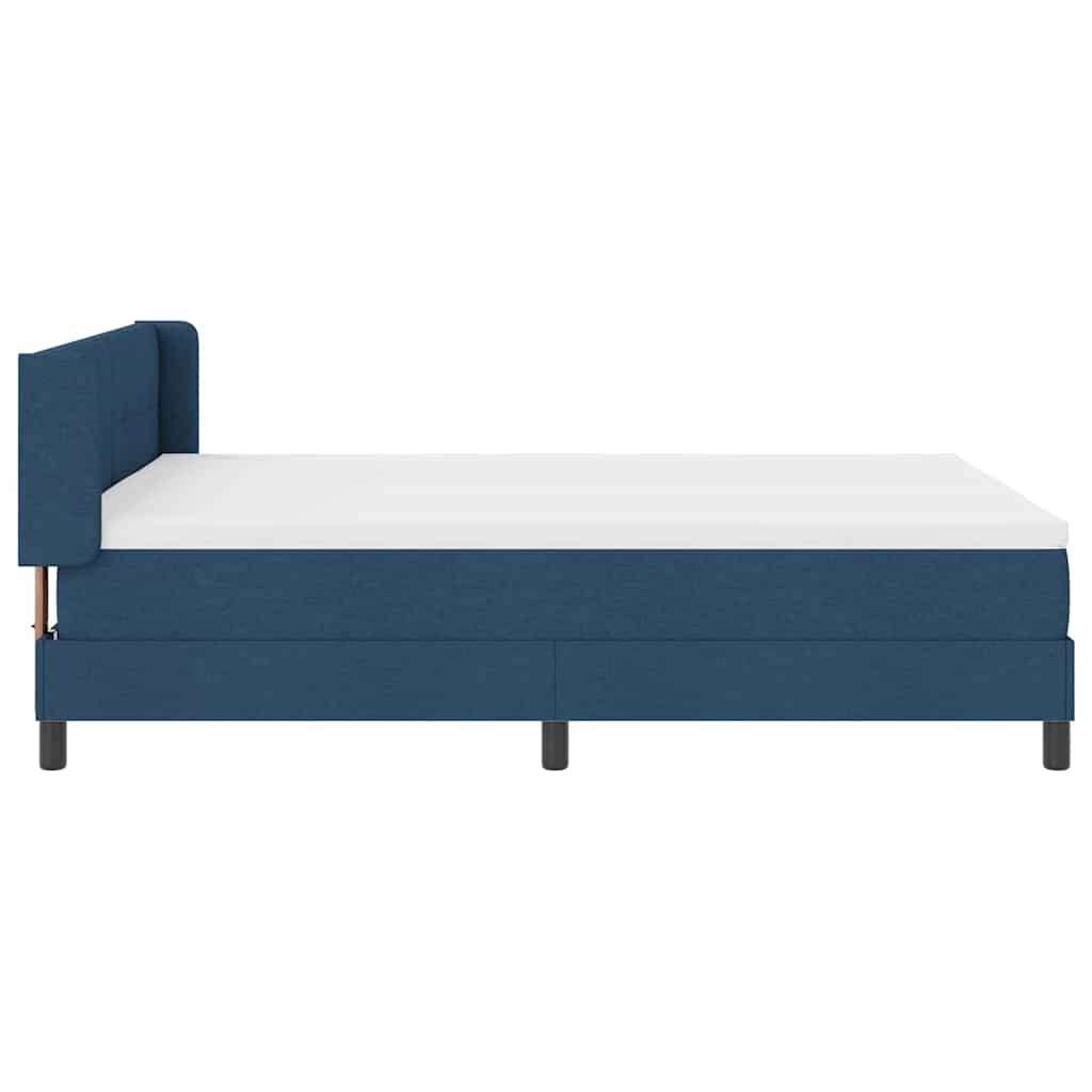 Boxspringbett mit Kopfteil Blau 200 x 160 cm Stoff