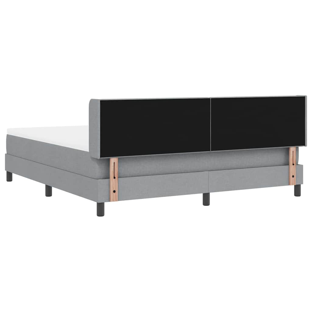 Boxspringbett mit Kopfteil Hellgrau 200 x 180 cm Stoff
