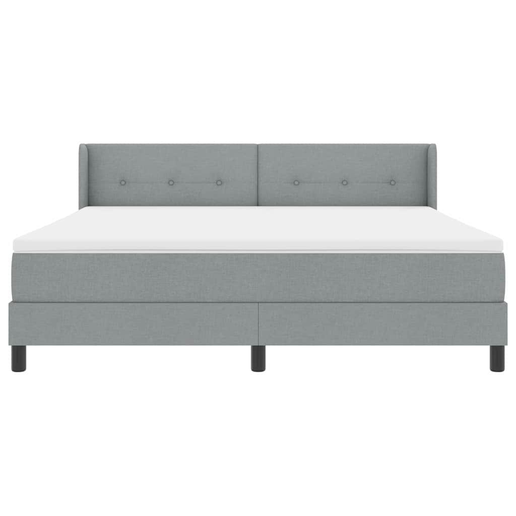 Boxspringbett mit Kopfteil Hellgrau 200 x 180 cm Stoff