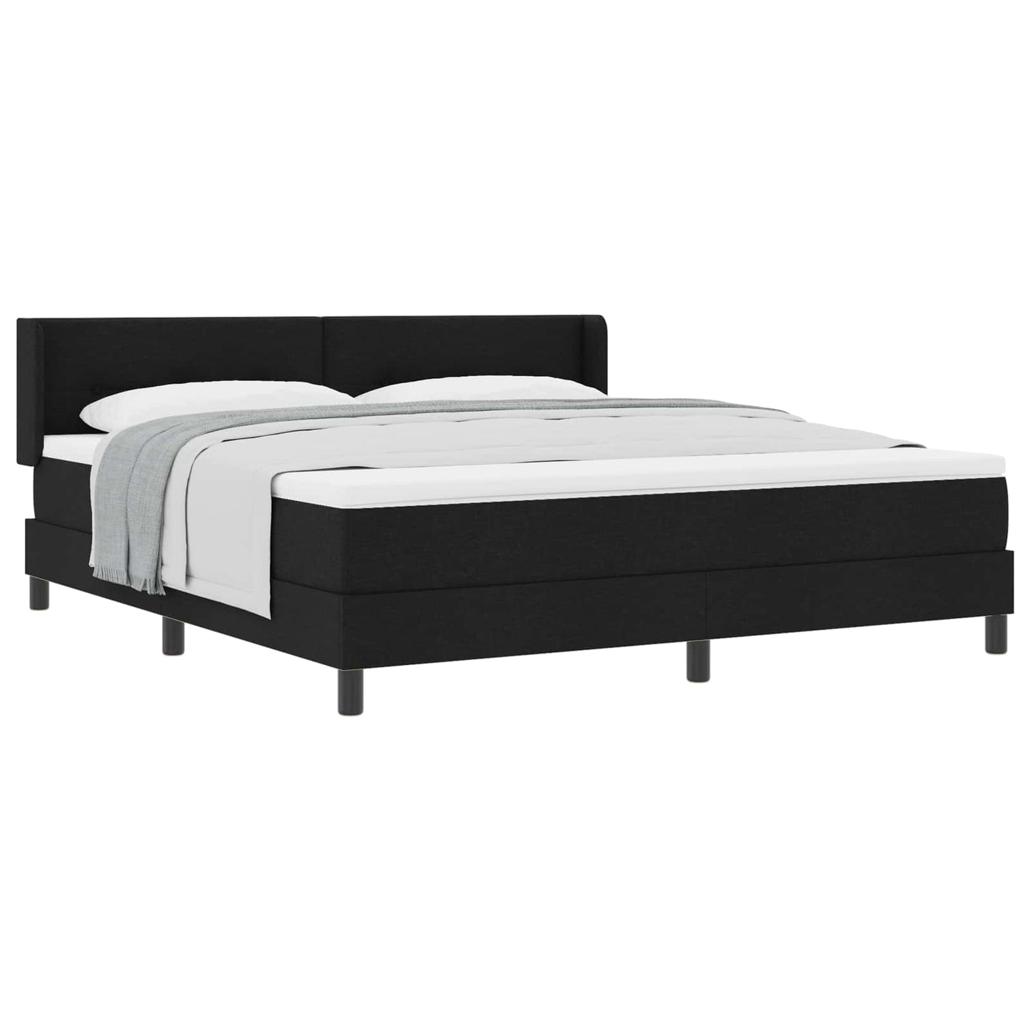 Boxspringbett mit Kopfteil Schwarz 200 x 180 cm Stoff