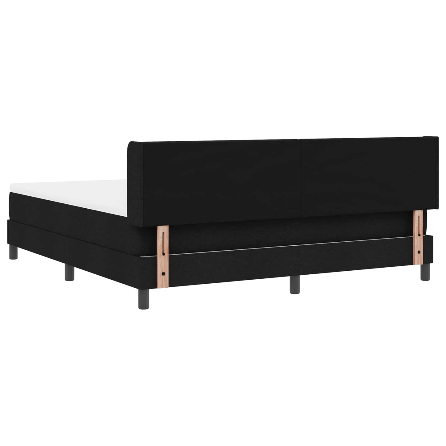 Boxspringbett mit Kopfteil Schwarz 200 x 180 cm Stoff