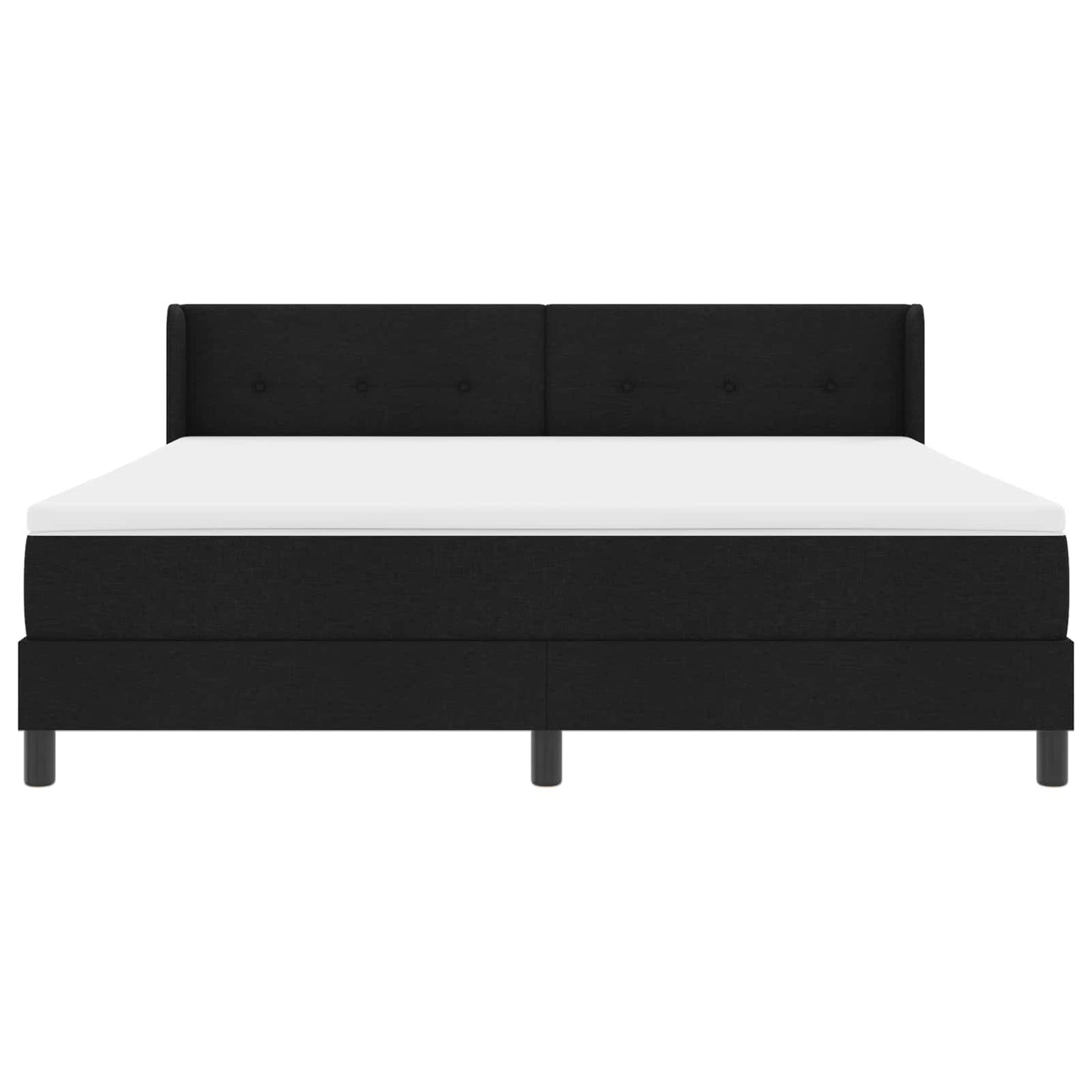 Boxspringbett mit Kopfteil Schwarz 200 x 180 cm Stoff