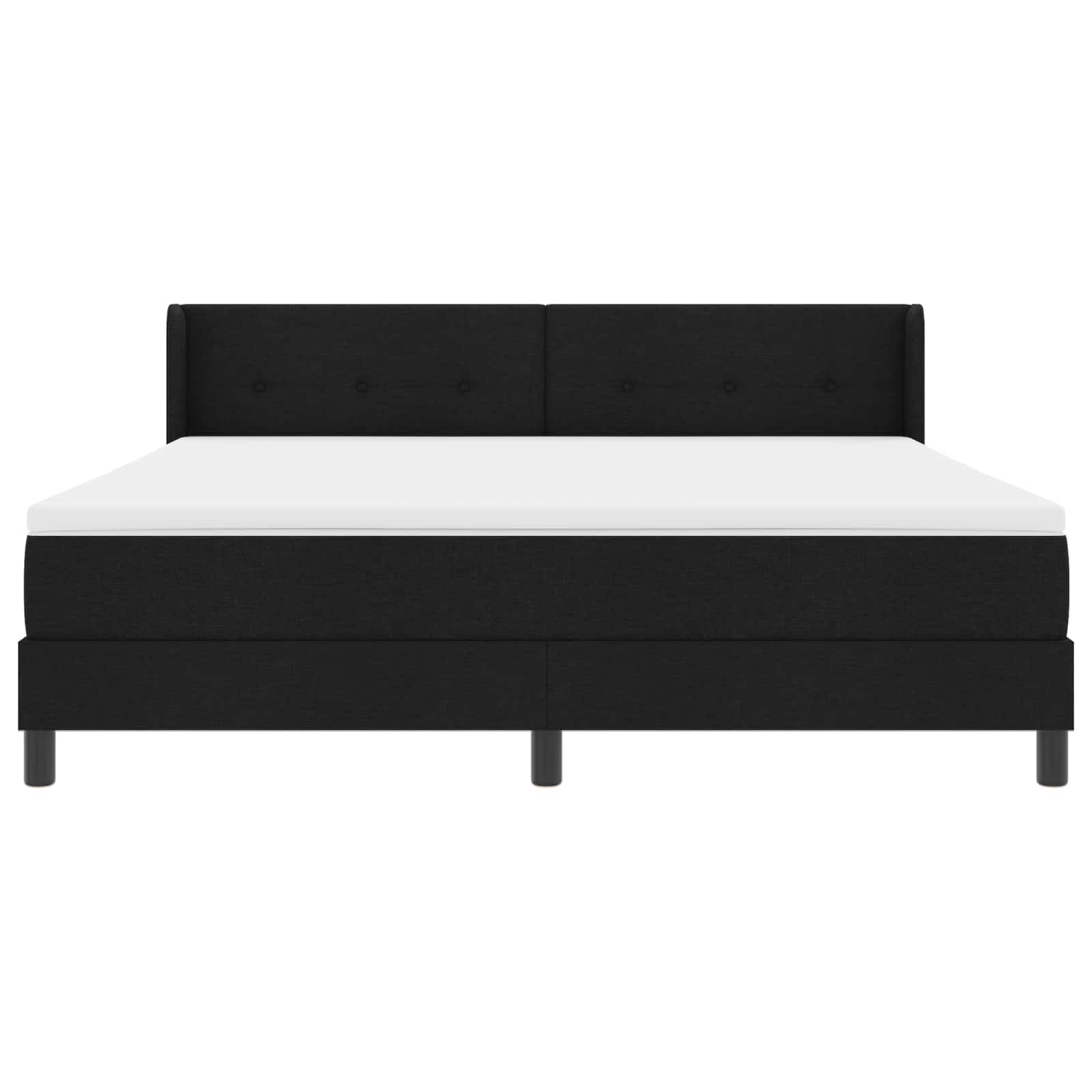 Boxspringbett mit Kopfteil Schwarz 200 x 180 cm Stoff