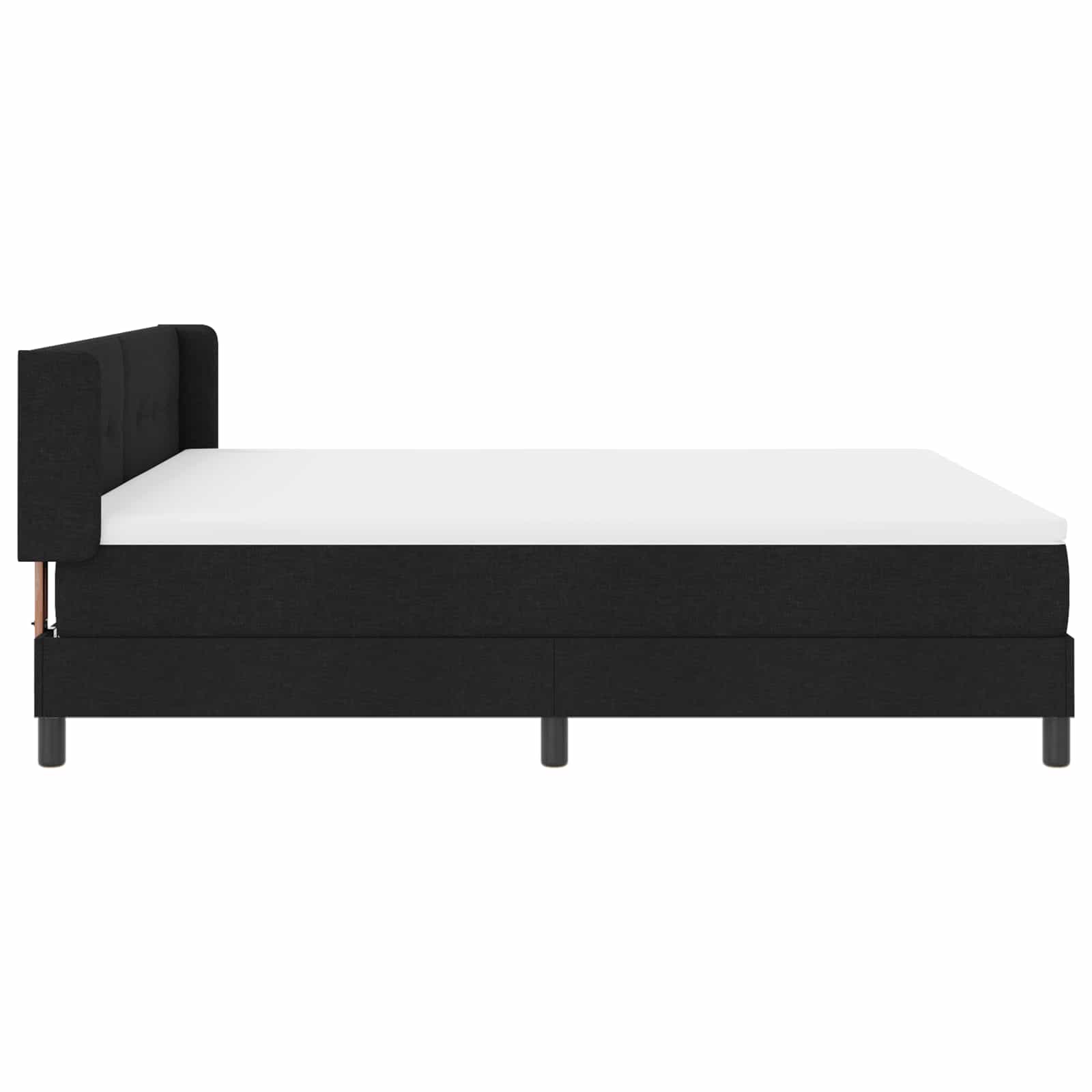 Boxspringbett mit Kopfteil Schwarz 200 x 180 cm Stoff