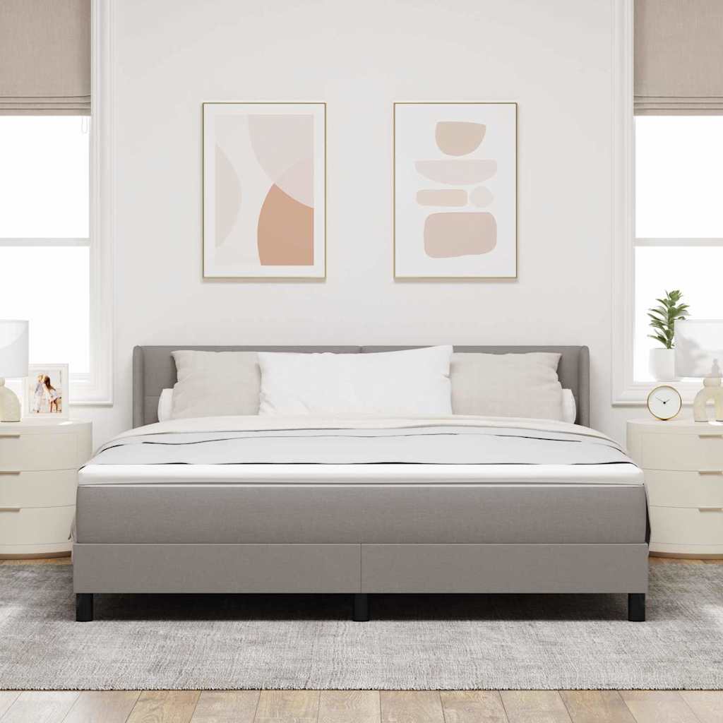 Boxspringbett mit Kopfteil Taupe 200 x 180 cm Stoff