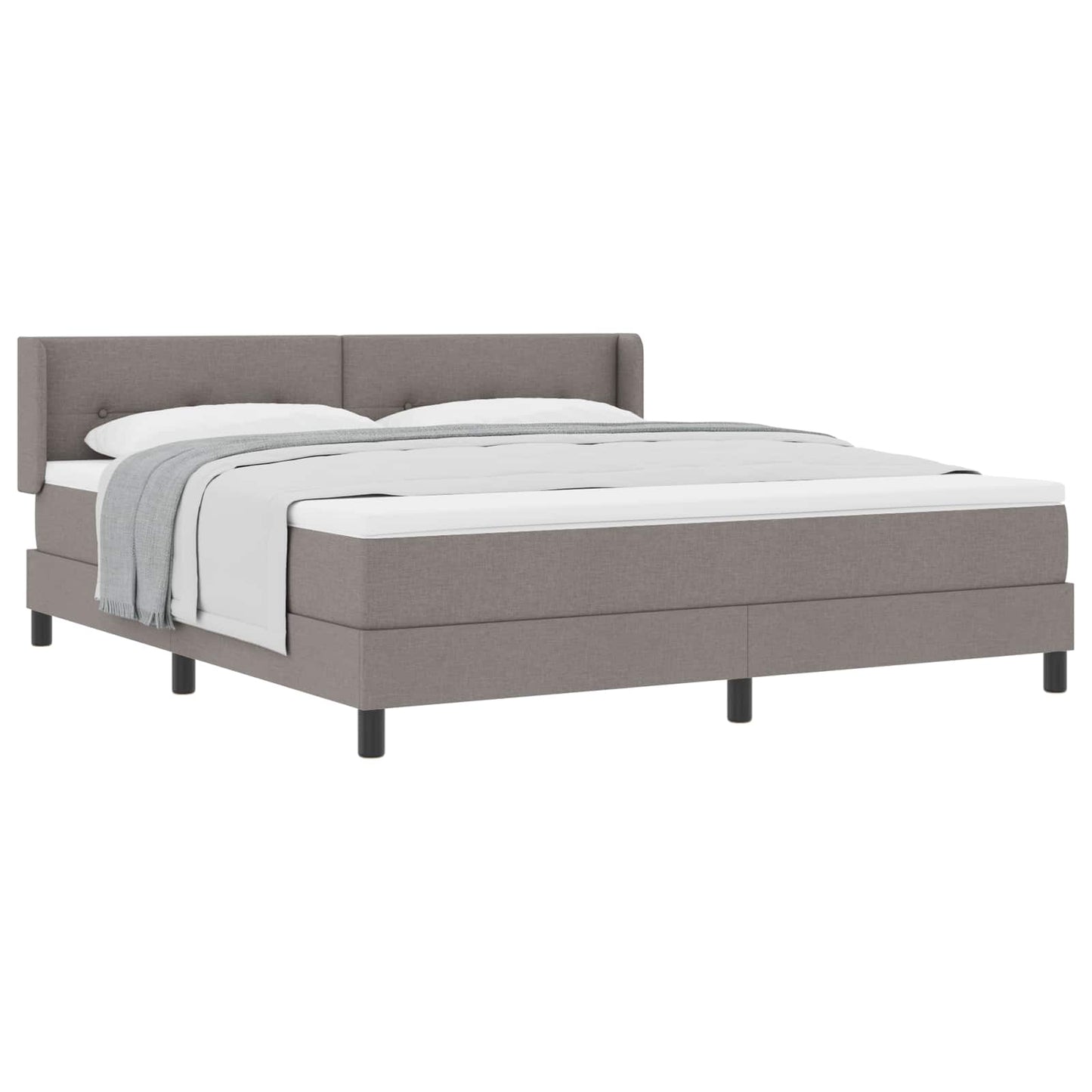 Boxspringbett mit Kopfteil Taupe 200 x 180 cm Stoff