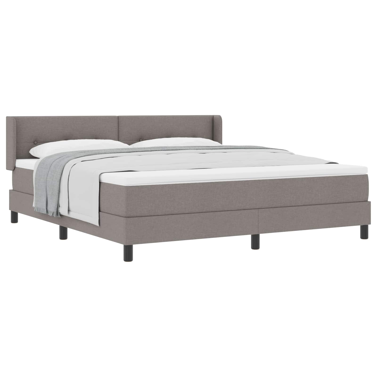 Boxspringbett mit Kopfteil Taupe 200 x 180 cm Stoff