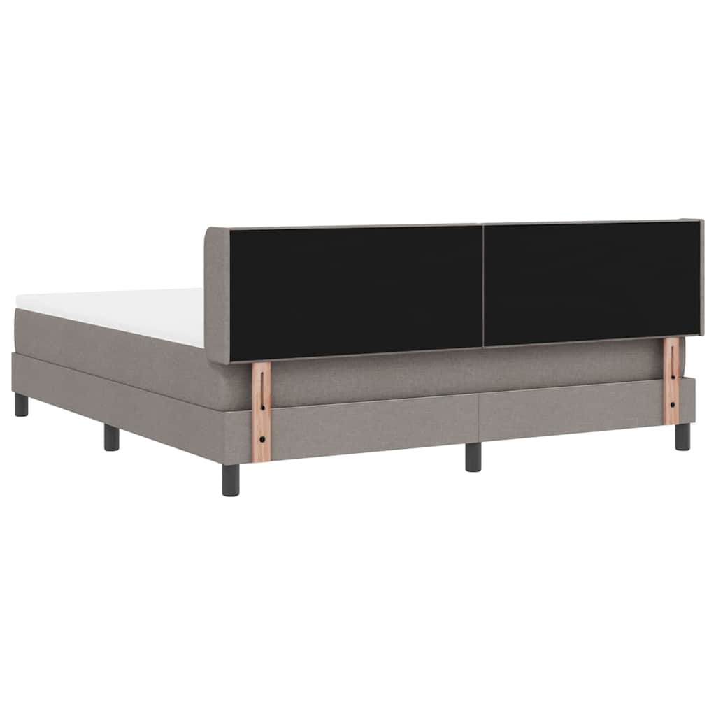 Boxspringbett mit Kopfteil Taupe 200 x 180 cm Stoff