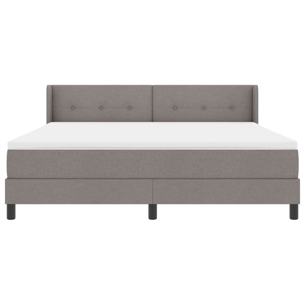 Boxspringbett mit Kopfteil Taupe 200 x 180 cm Stoff