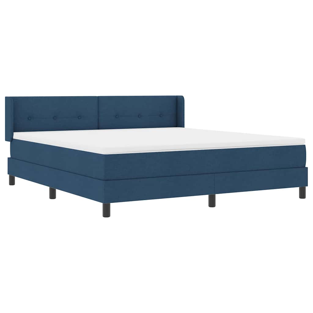 Boxspringbett mit Kopfteil Blau 200 x 180 cm Stoff