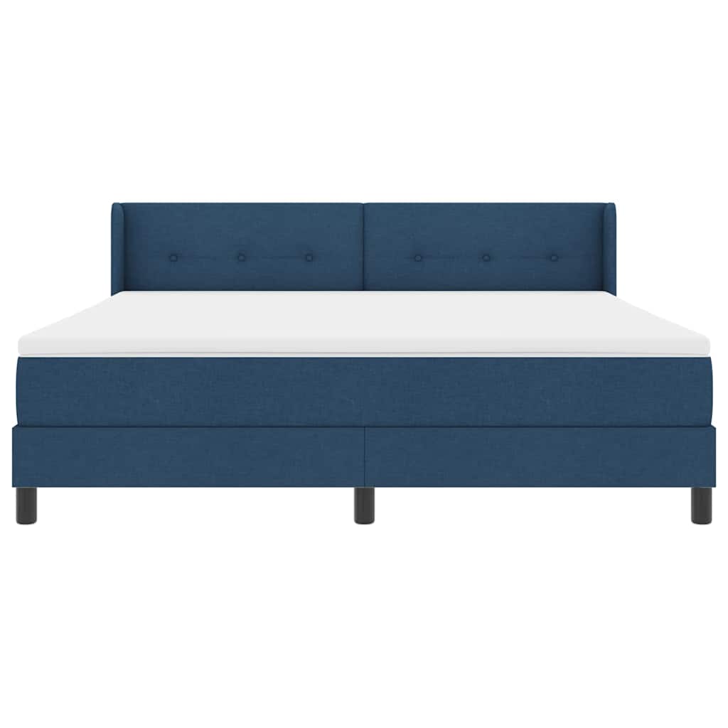 Boxspringbett mit Kopfteil Blau 200 x 180 cm Stoff
