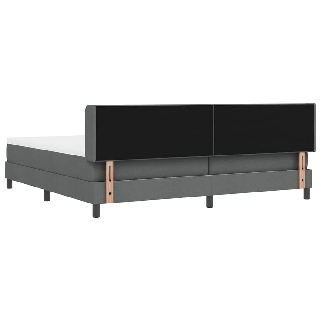 Boxspringbett mit Kopfteil Dunkelgrau 200 x 200 cm Stoff