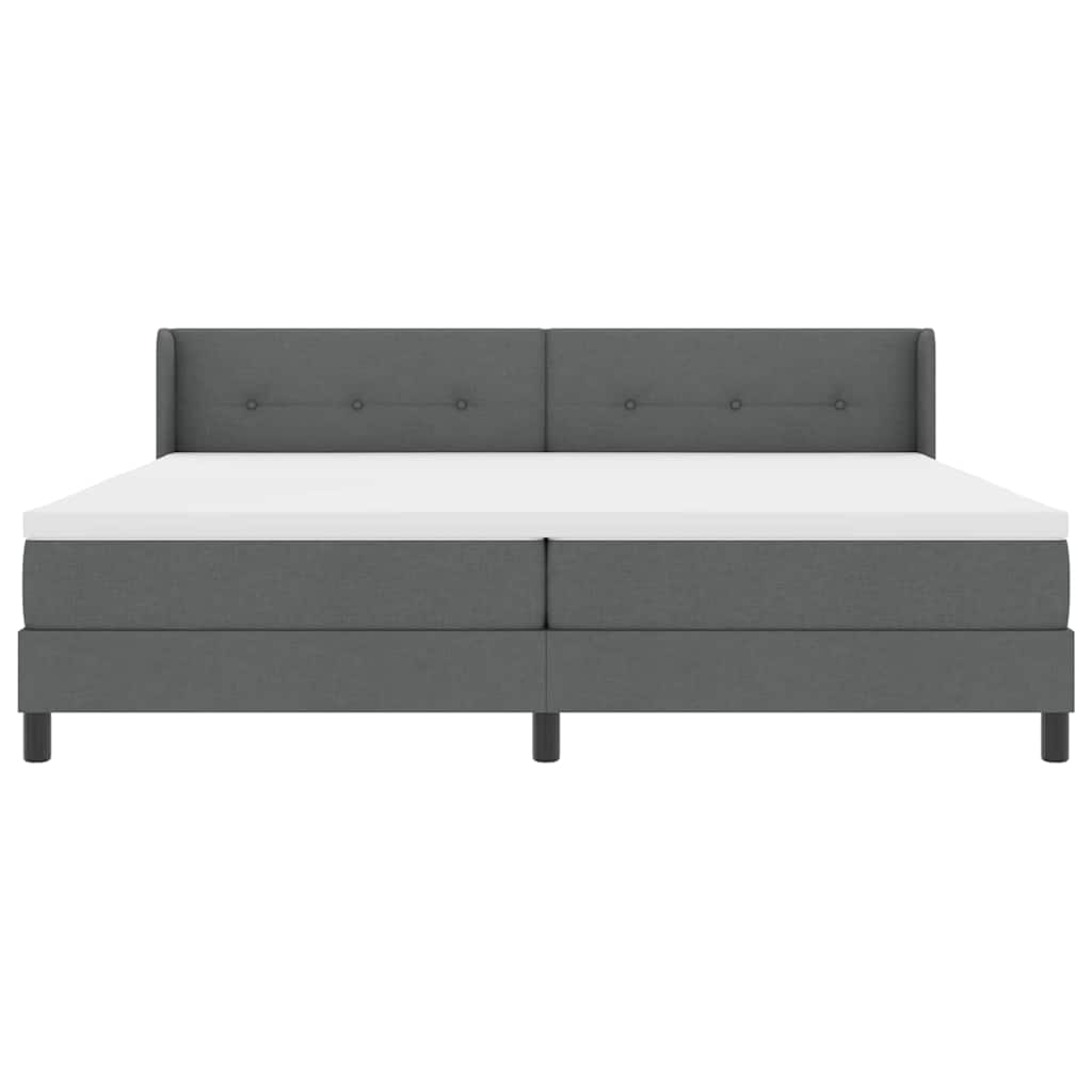 Boxspringbett mit Kopfteil Dunkelgrau 200 x 200 cm Stoff