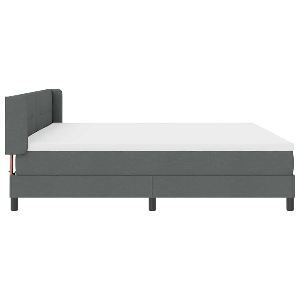 Boxspringbett mit Kopfteil Dunkelgrau 200 x 200 cm Stoff
