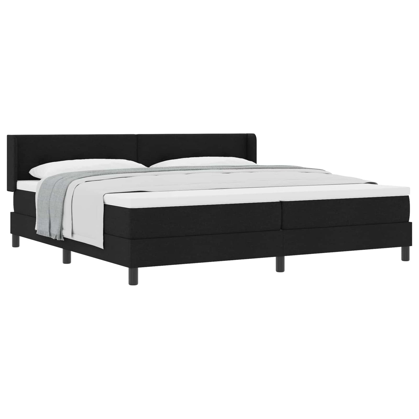 Boxspringbett mit Kopfteil Schwarz 200 x 200 cm Stoff