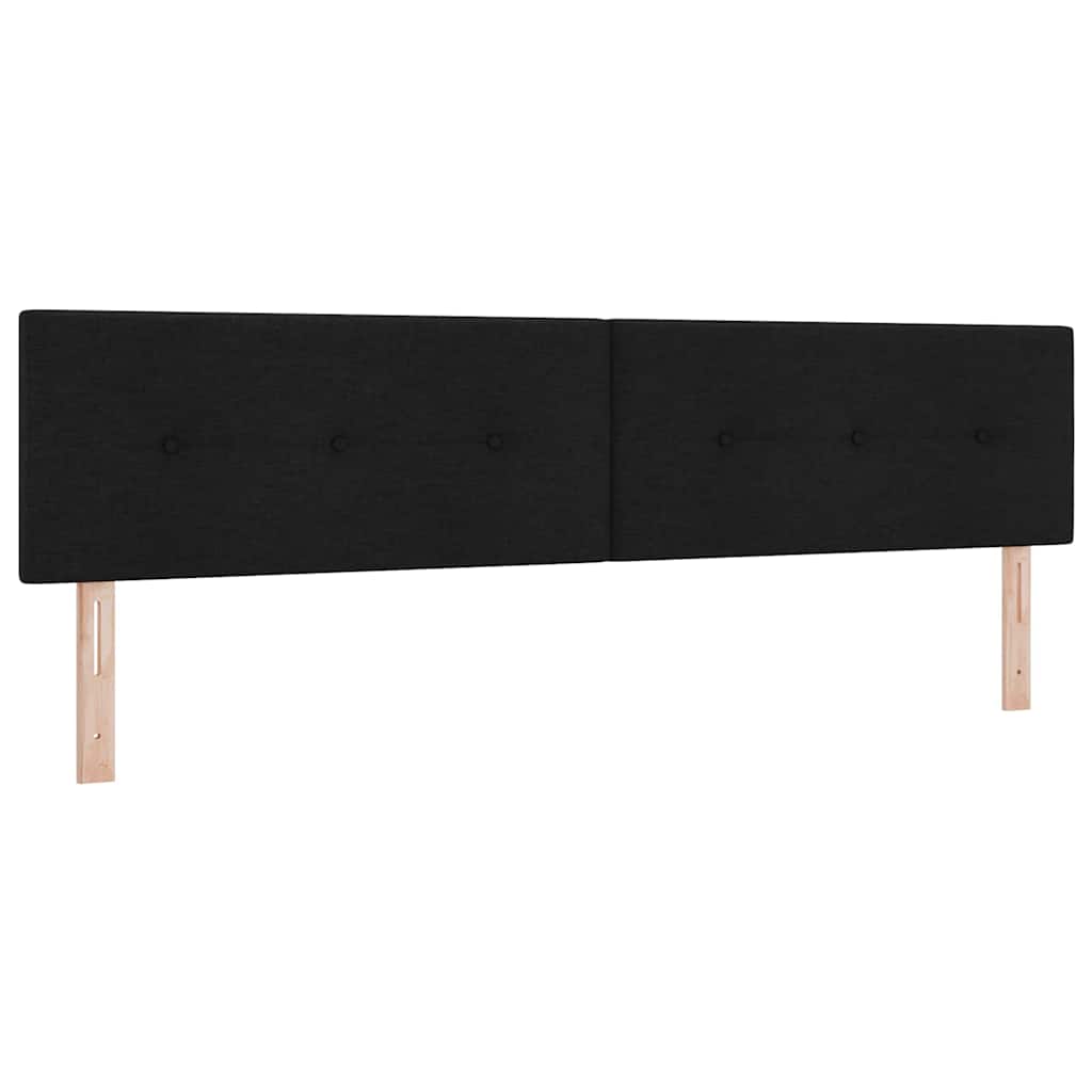 Boxspringbett mit Kopfteil Schwarz 200 x 200 cm Stoff