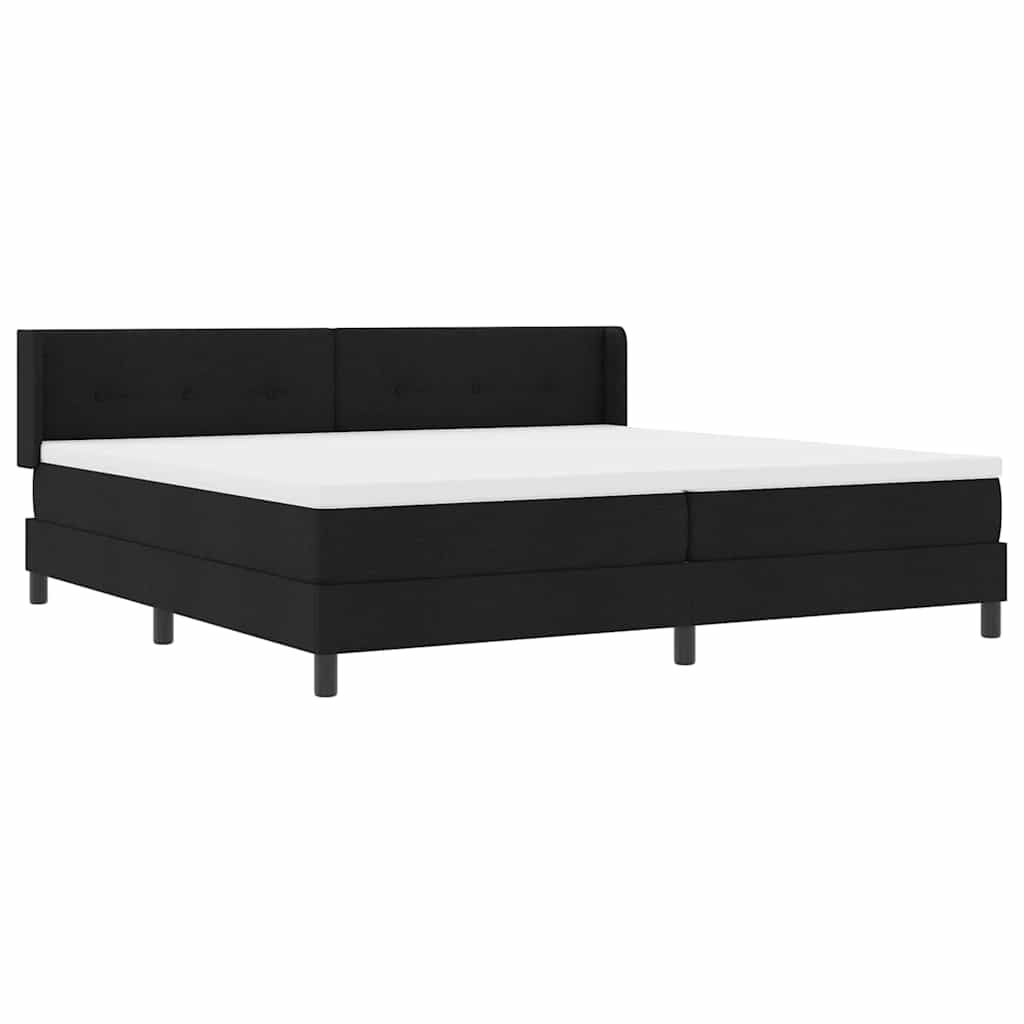 Boxspringbett mit Kopfteil Schwarz 200 x 200 cm Stoff