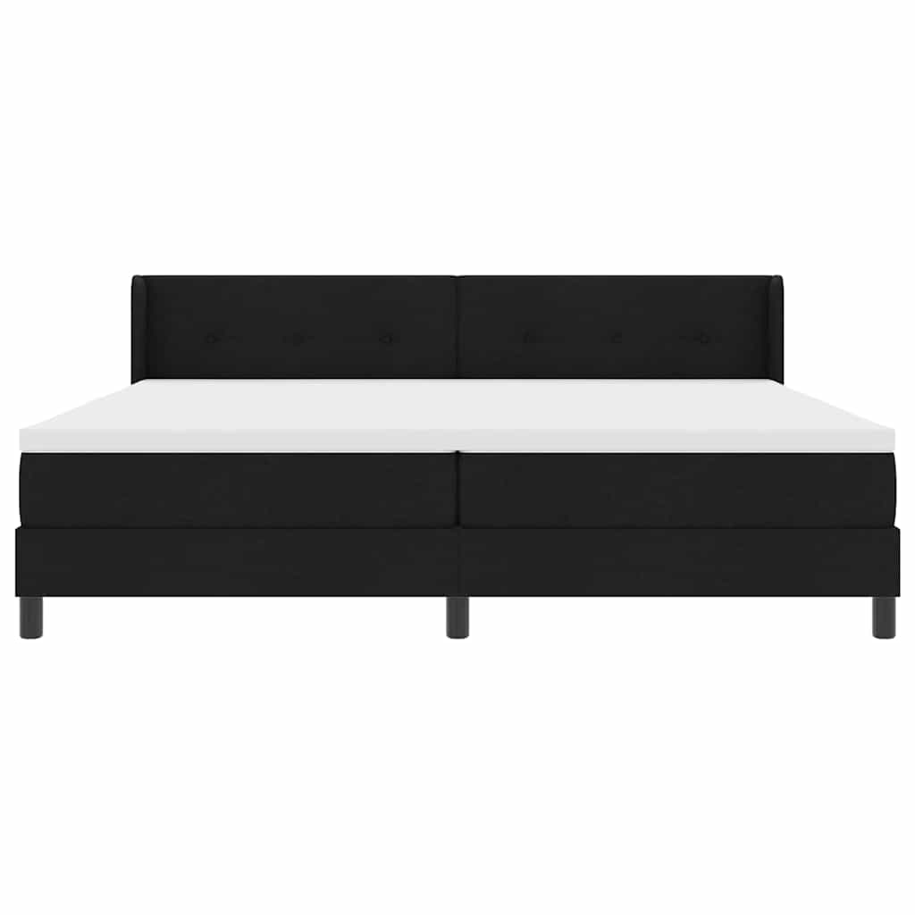 Boxspringbett mit Kopfteil Schwarz 200 x 200 cm Stoff