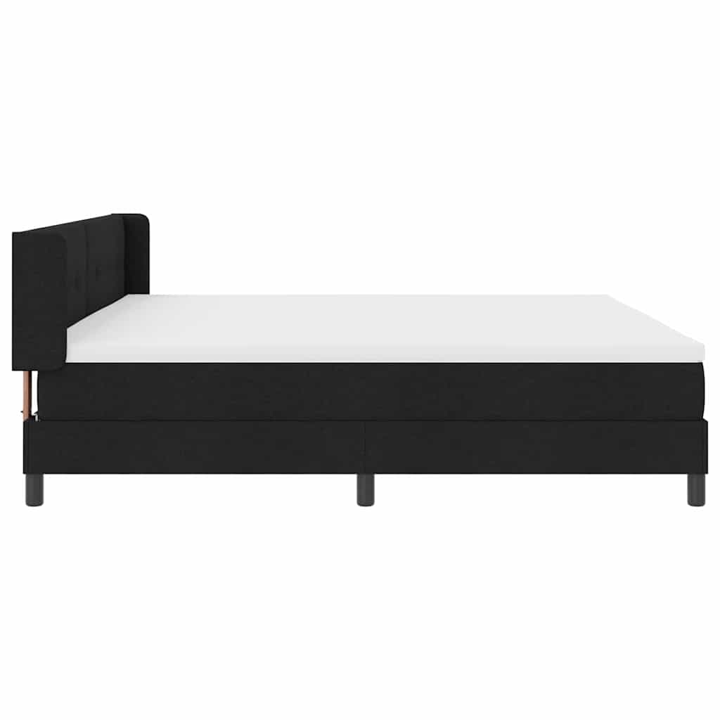 Boxspringbett mit Kopfteil Schwarz 200 x 200 cm Stoff
