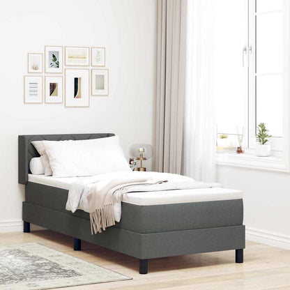 Boxspringbett mit Kopfteil Dunkelgrau 200 x 80 cm Stoff