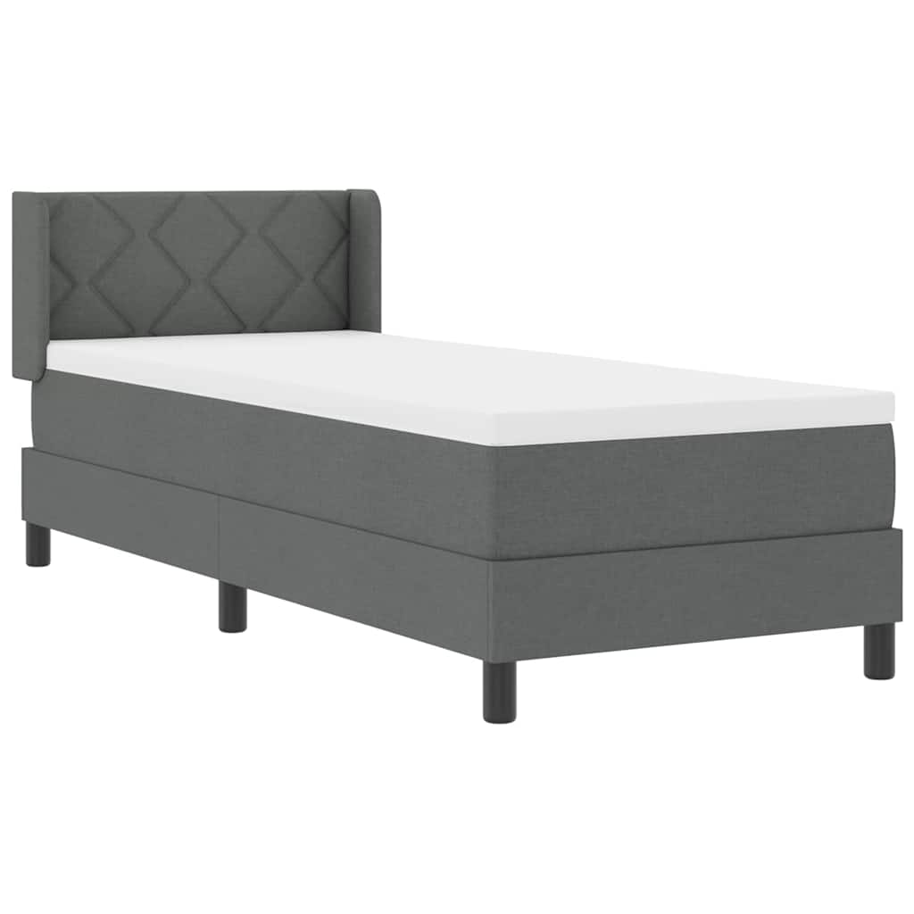 Boxspringbett mit Kopfteil Dunkelgrau 200 x 80 cm Stoff