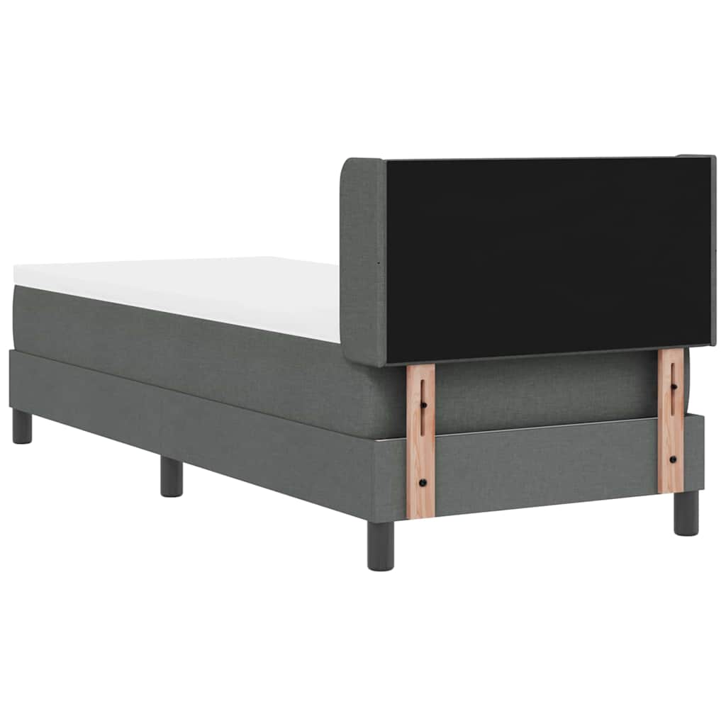 Boxspringbett mit Kopfteil Dunkelgrau 200 x 80 cm Stoff