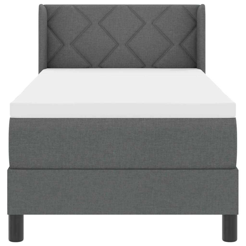 Boxspringbett mit Kopfteil Dunkelgrau 200 x 80 cm Stoff