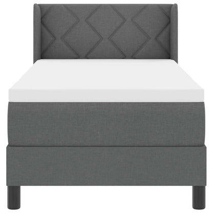 Boxspringbett mit Kopfteil Dunkelgrau 200 x 80 cm Stoff