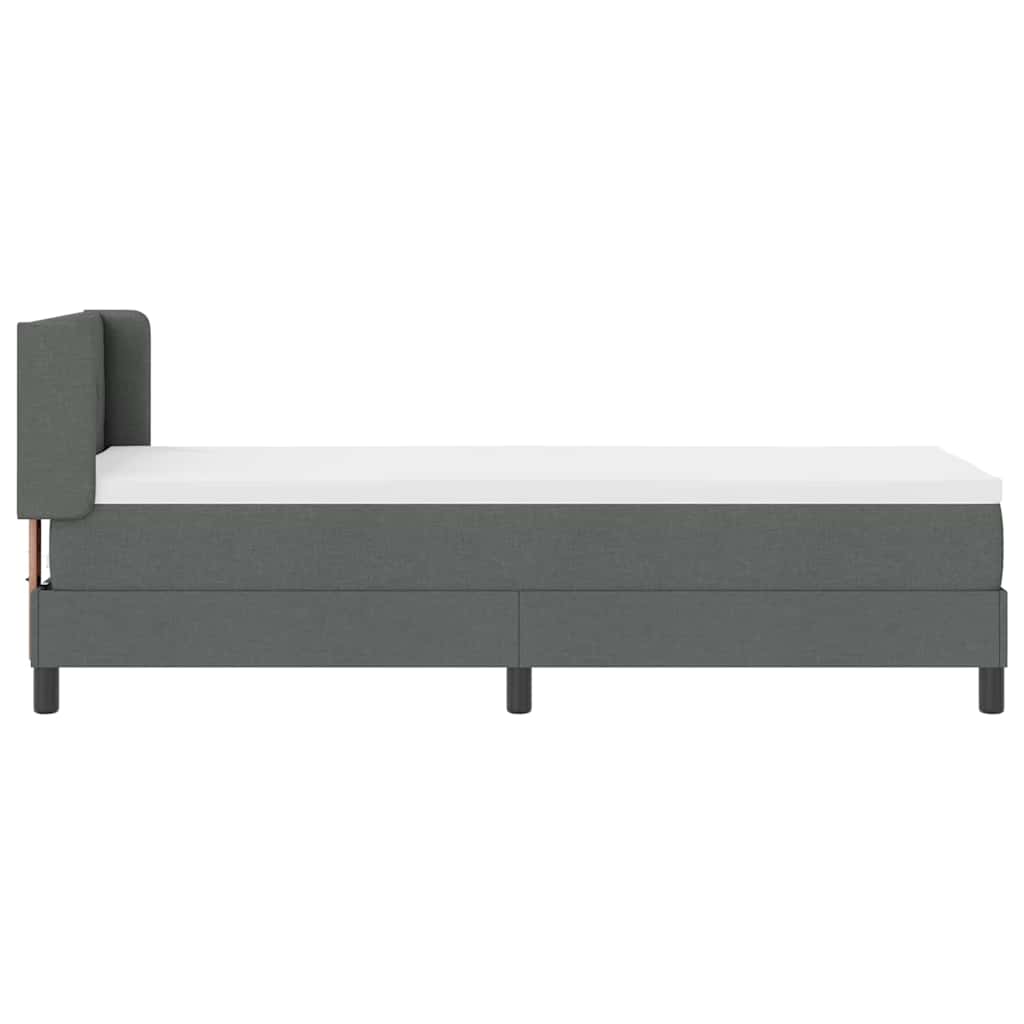 Boxspringbett mit Kopfteil Dunkelgrau 200 x 80 cm Stoff