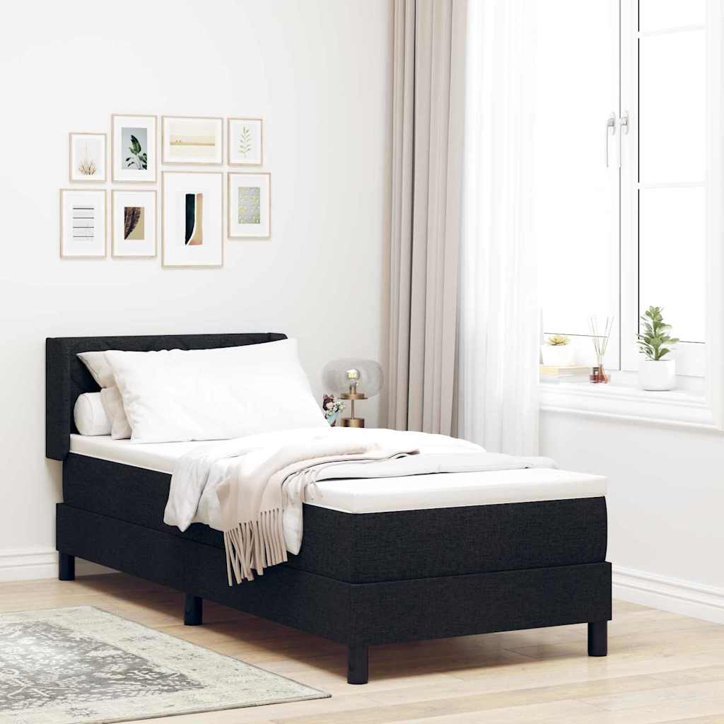 Boxspringbett mit Kopfteil Schwarz 200 x 80 cm Stoff