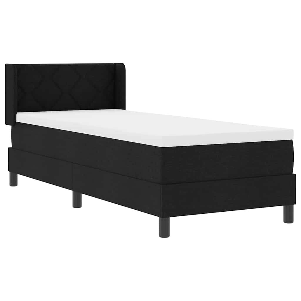 Boxspringbett mit Kopfteil Schwarz 200 x 80 cm Stoff