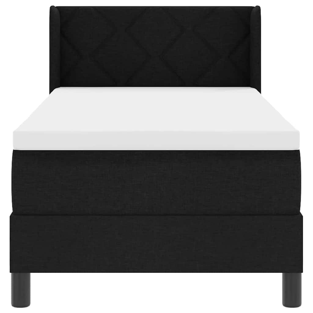 Boxspringbett mit Kopfteil Schwarz 200 x 80 cm Stoff
