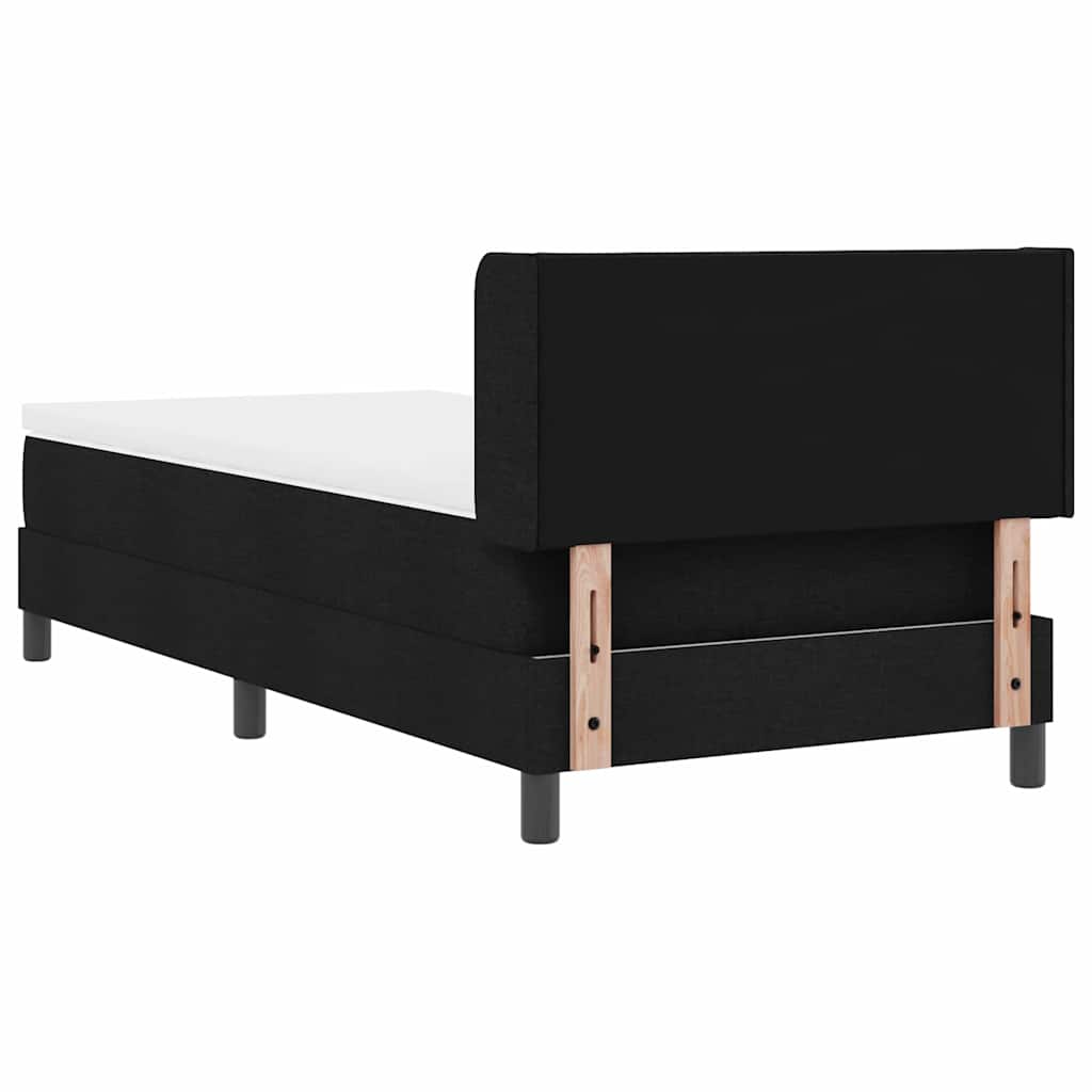 Boxspringbett mit Kopfteil Schwarz 190 x 90 cm Stoff