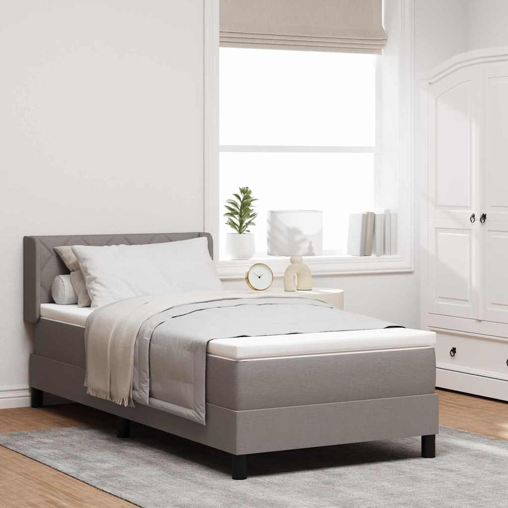 Boxspringbett mit Kopfteil Taupe 200 x 90 cm Stoff