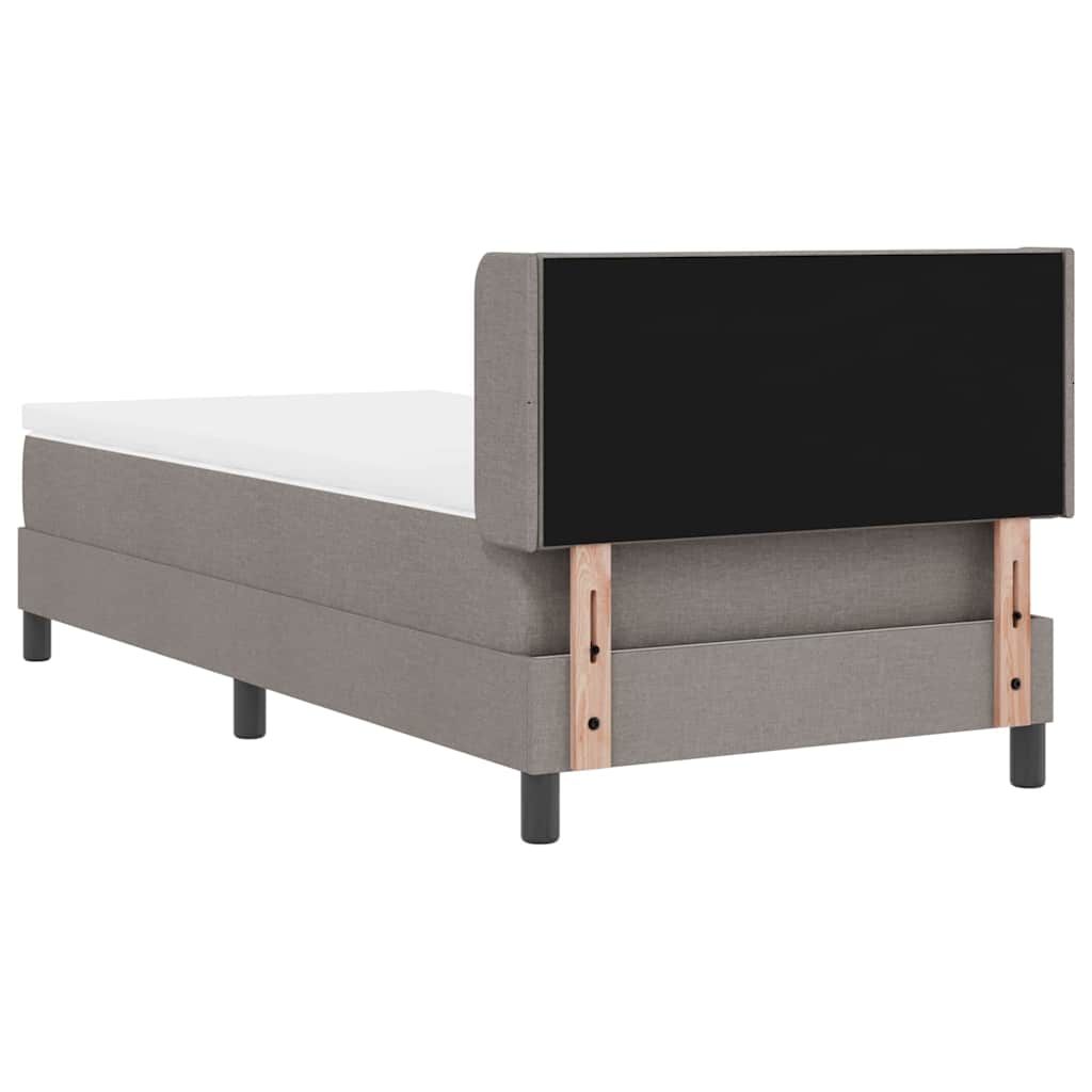 Boxspringbett mit Kopfteil Taupe 200 x 90 cm Stoff