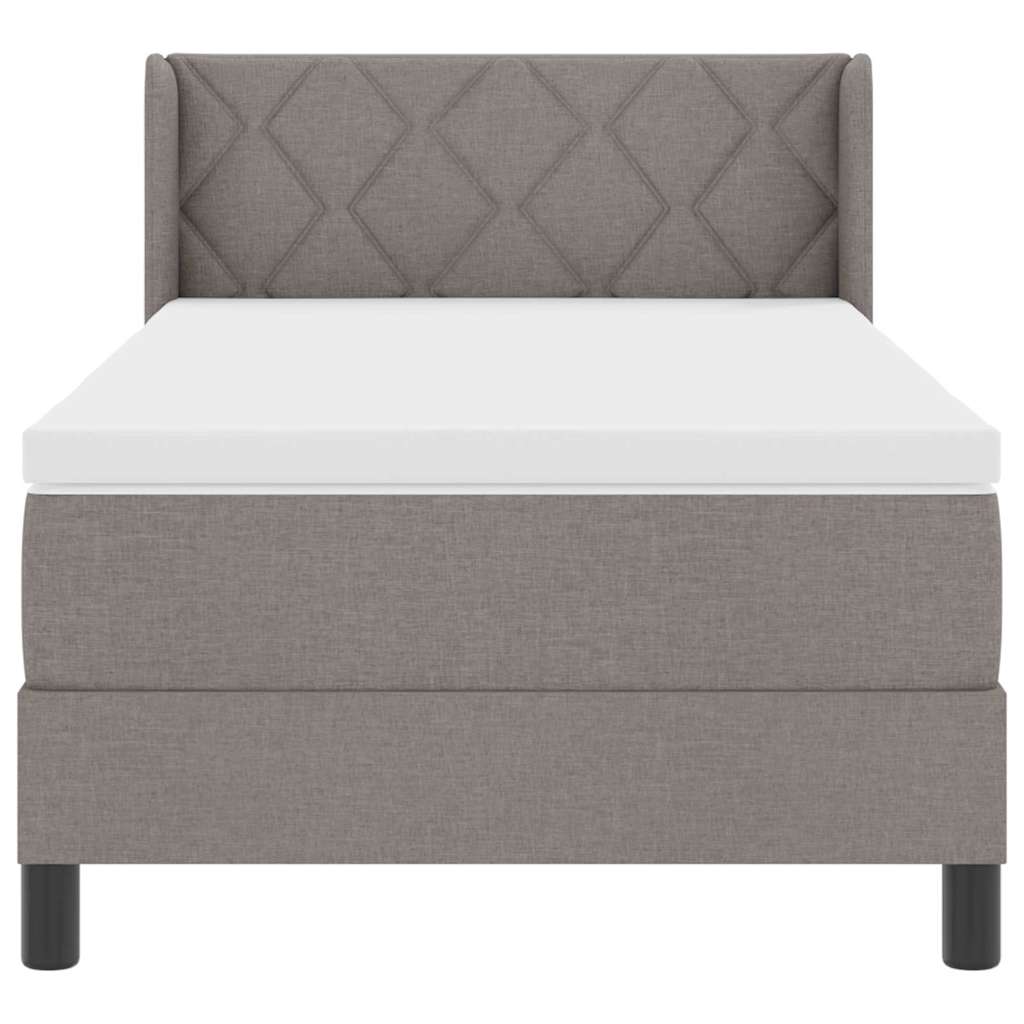 Boxspringbett mit Kopfteil Taupe 200 x 90 cm Stoff