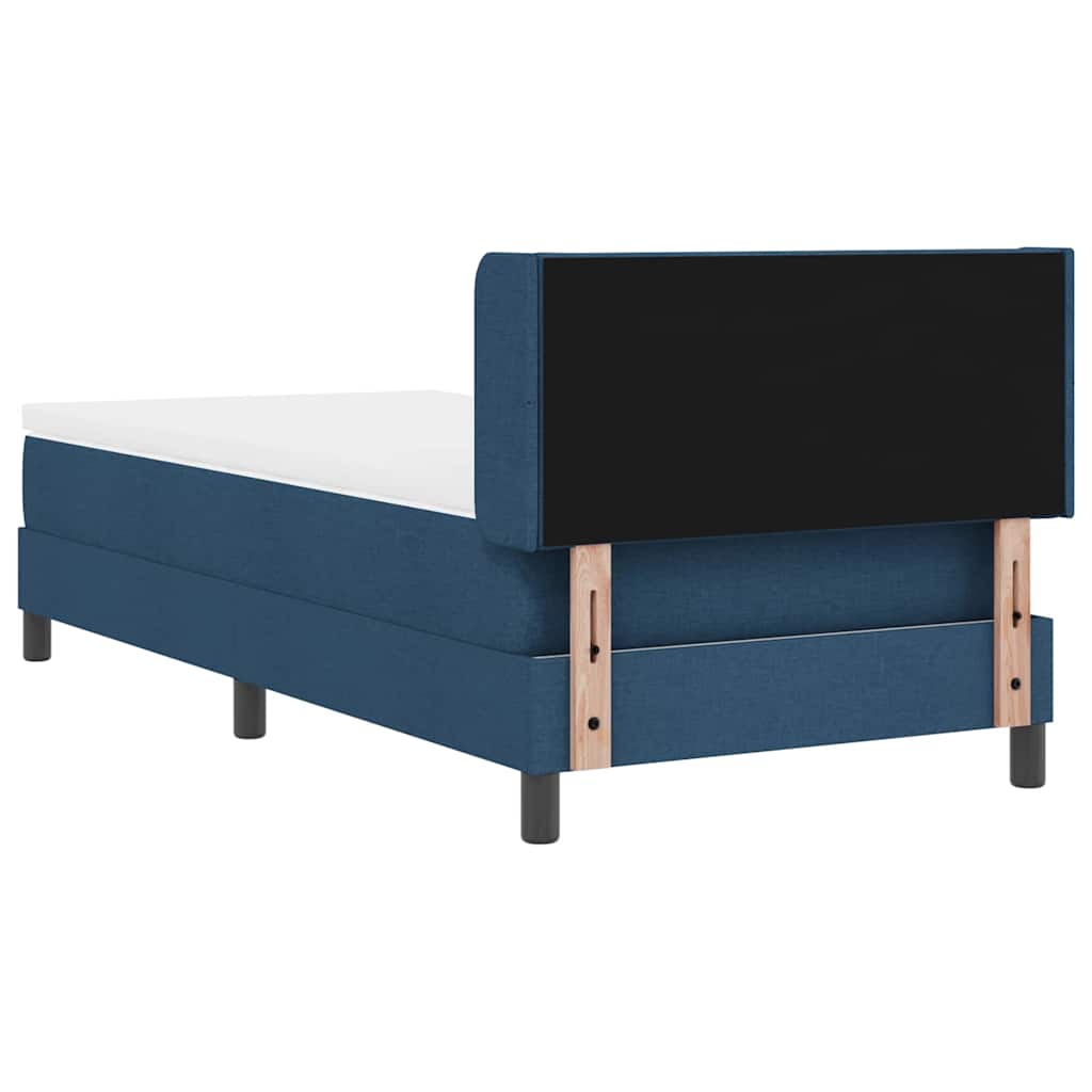 Boxspringbett mit Kopfteil Blau 200 x 90 cm Stoff