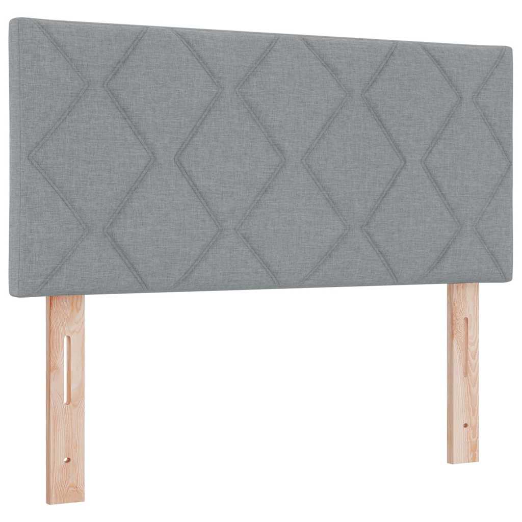 Boxspringbett mit Kopfteil Hellgrau 200 x 100 cm Stoff