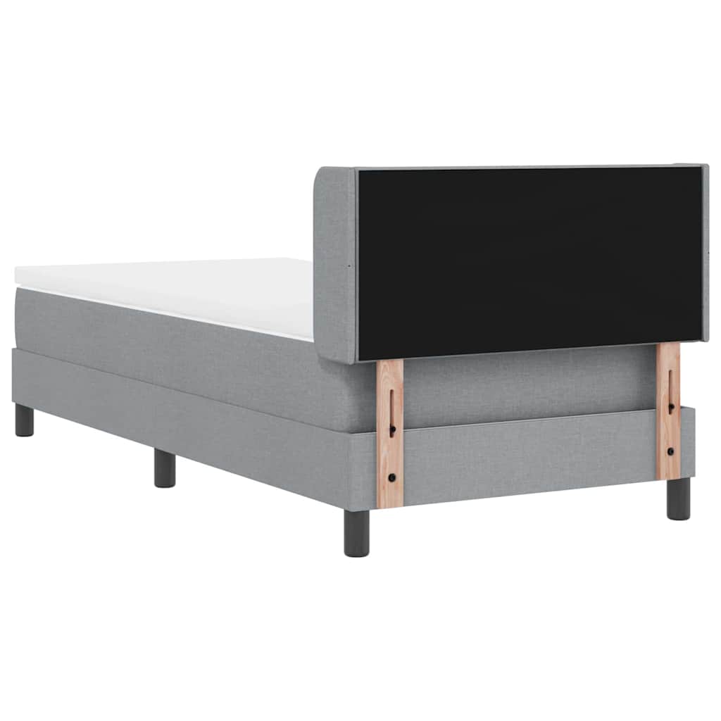 Boxspringbett mit Kopfteil Hellgrau 200 x 100 cm Stoff