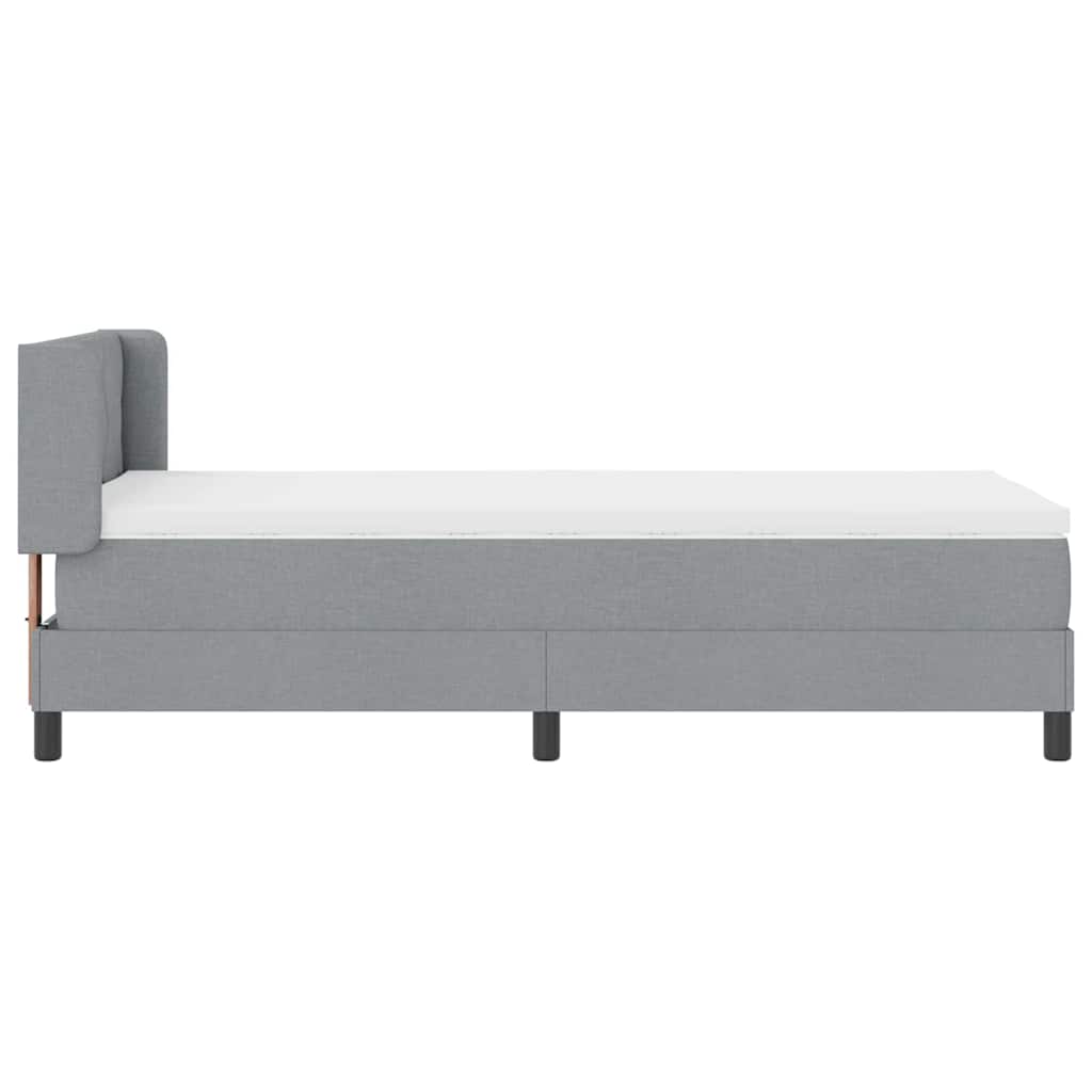 Boxspringbett mit Kopfteil Hellgrau 200 x 100 cm Stoff