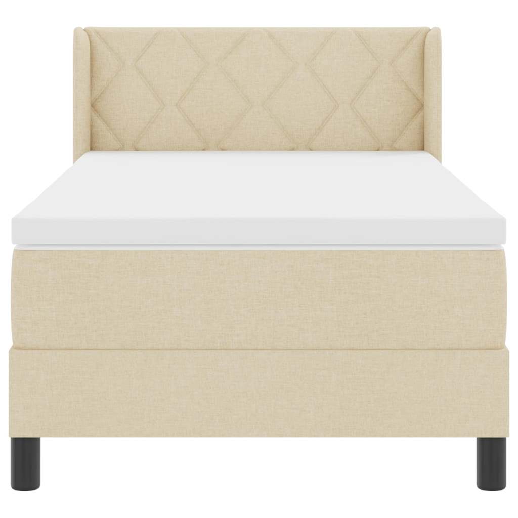 Boxspringbett mit Kopfteil Creme 200 x 100 cm Stoff