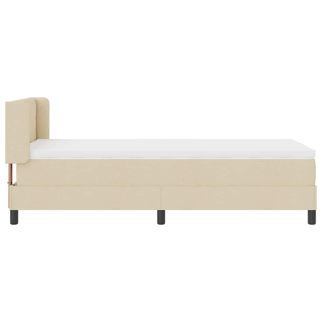 Boxspringbett mit Kopfteil Creme 200 x 100 cm Stoff