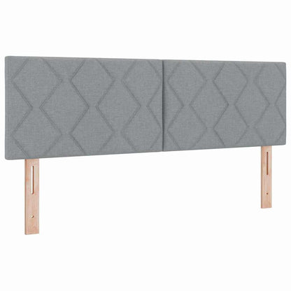 Boxspringbett mit Kopfteil Hellgrau 190 x 140 cm Stoff
