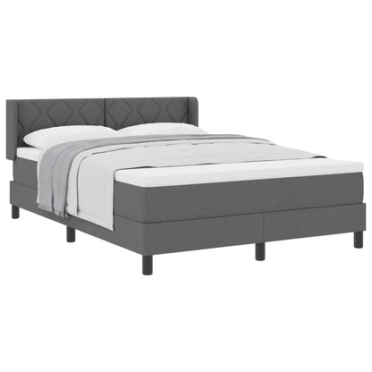 Boxspringbett mit Kopfteil Dunkelgrau 200 x 140 cm Stoff