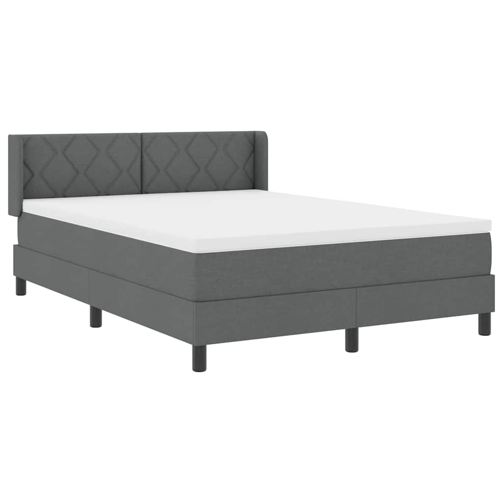 Boxspringbett mit Kopfteil Dunkelgrau 200 x 160 cm Stoff