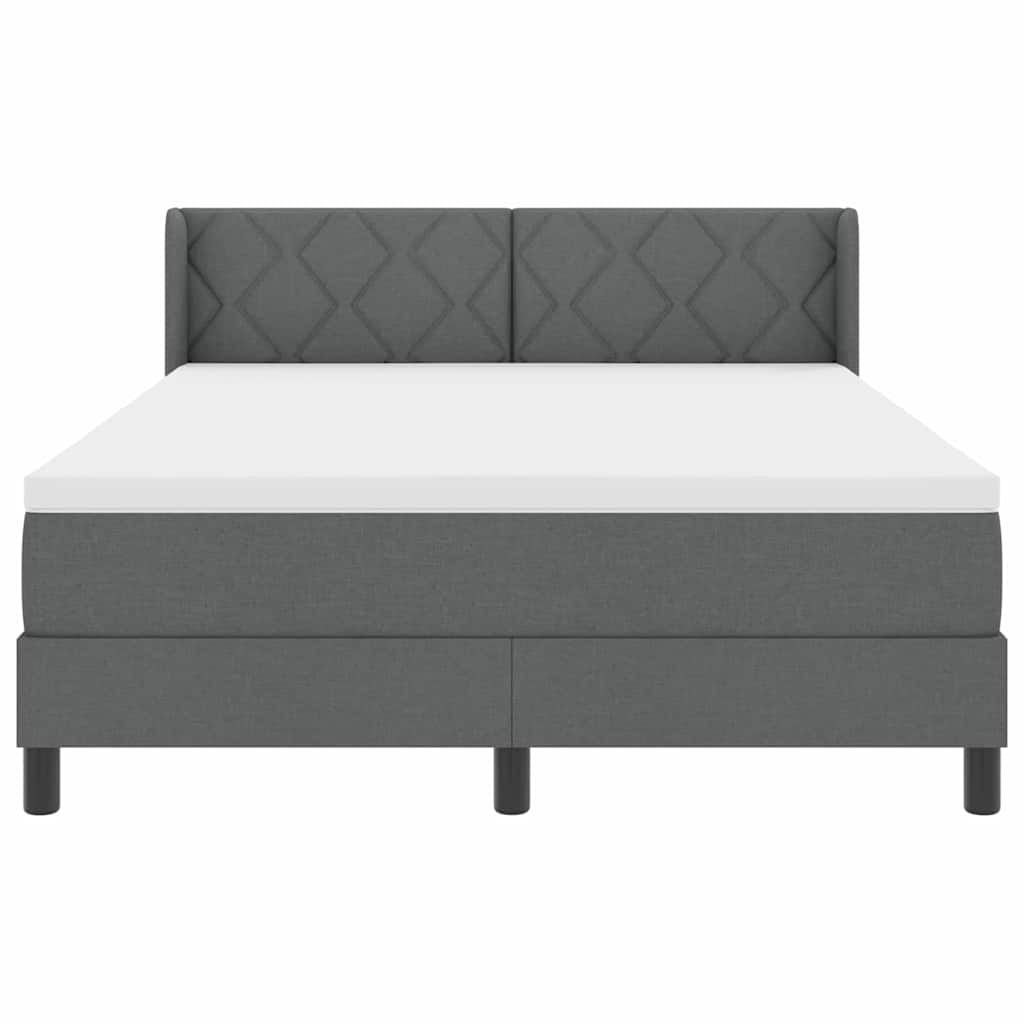 Boxspringbett mit Kopfteil Dunkelgrau 200 x 160 cm Stoff