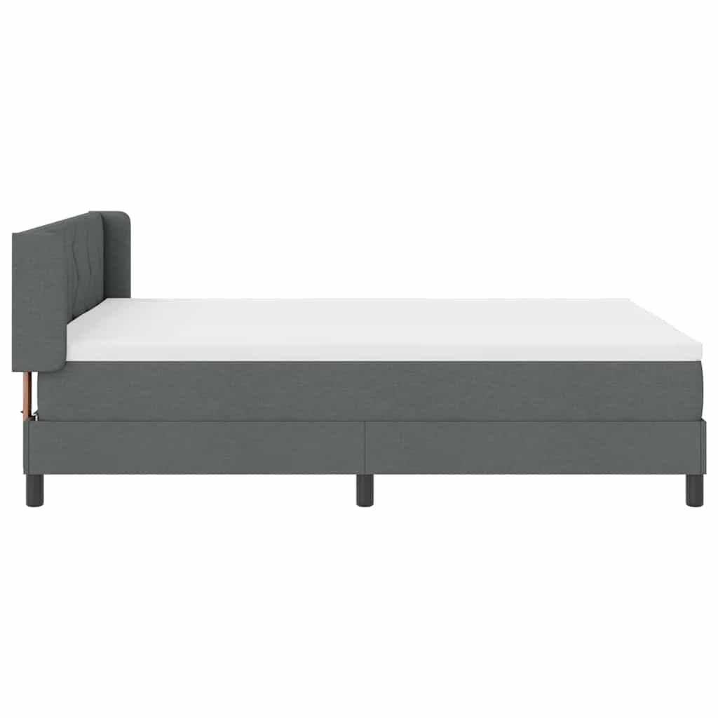 Boxspringbett mit Kopfteil Dunkelgrau 200 x 160 cm Stoff